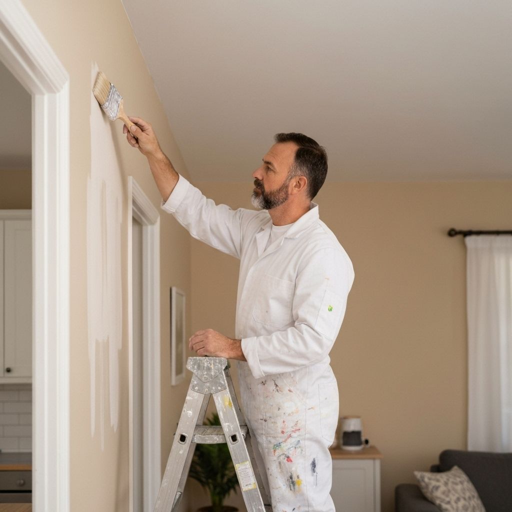 Peintre professionnel au travail